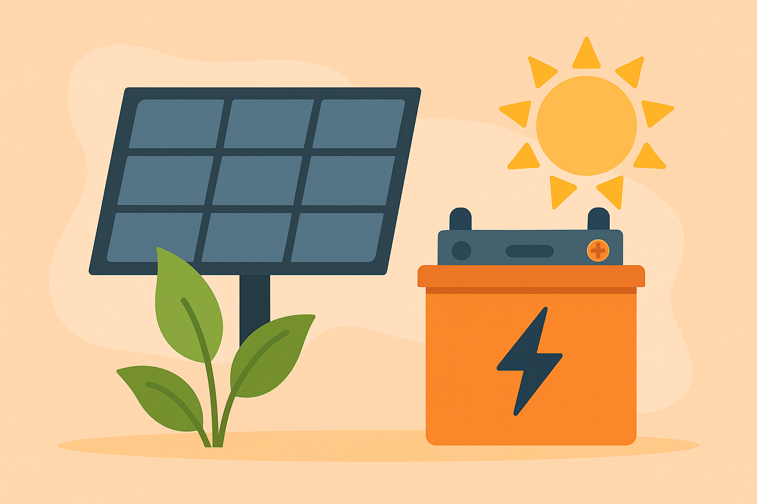 Balkonkraftwerke mit Speicher Illustration